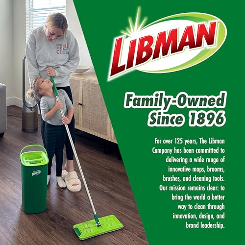 Libman Rinse 'n Wring Mop and Bucket System, Microfiber Dry Wet Mop for Floor Cleaning, Hardwood, Laminate, Tile Cleaner, Dual Chamber Bucket Design, 2 Total Refill Replacement Head Pads - style: 2 Pads
