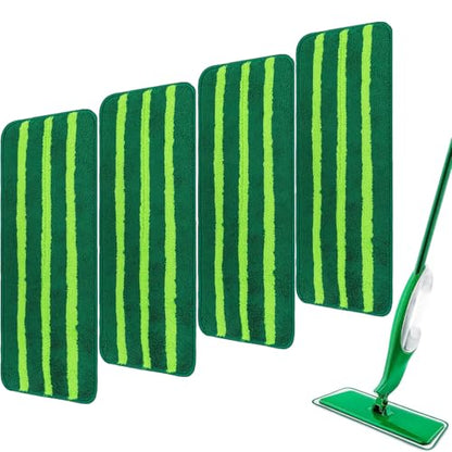 Mop Head Replacement for Libman Freedom Spray Mop - Washable Reusable Wet & Dry Cleaning - Microfiber Spray Mop Pads Refill for Multi-Surface Floor -4 Pack (Green） - color: Green 4 Pack - Better Cleaning