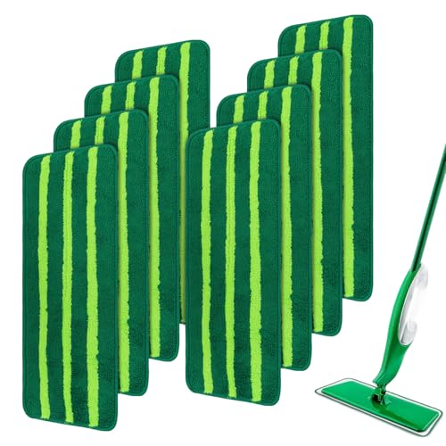 Mop Head Replacement for Libman Freedom Spray Mop - Washable Reusable Wet & Dry Cleaning - Microfiber Spray Mop Pads Refill for Multi-Surface Floor -8 Pack (Green） - color: Green 8 Pack - Better Cleaning