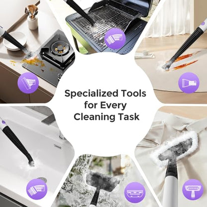 Steam Mops for Floor Cleaning,All-in-One Steam Cleaner for Home with 2 Levels Steam Mode,350ML Tank,23FT Cord, Detachable Handheld Steam Cleaner for Tile,Grout,Furniture,Carpet,Grill,Wall