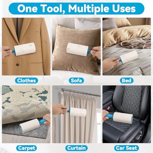 Lint Roller Refills - 1080 Sheets Total, Extra Sticky Adhesive Replacement Rolls for Pet Hair Removal on Clothes, Couch, Furniture & Carpet, 3.9-inch Rolls with 120 Sheets Each, (No Handle Included) - size: 9 Refills + 1080 Sheets