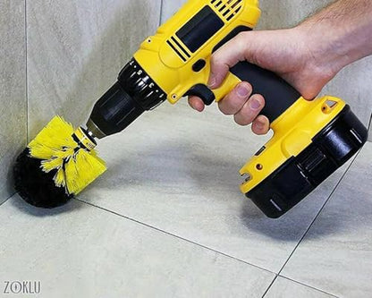 3 Pcs Drill Brush Attachments for Cleaning - Drill Brush Scrubber Set with Nylon Bristles, 2/3.5/4 in Heads, 1/4" Hex Shaft - Versatile for Bathroom Tile, Car Wheels, Garage Floors & Deep Grout Lines