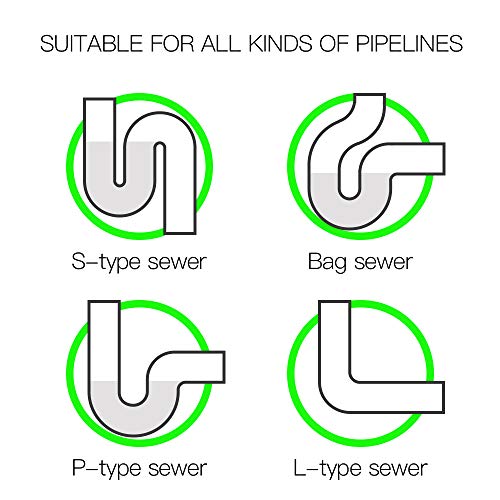 5 in 1 Compatible for Drain Snake Hair Drain with 5 Packs Drain Auger Clog Remover Cleaning Tool (Green)