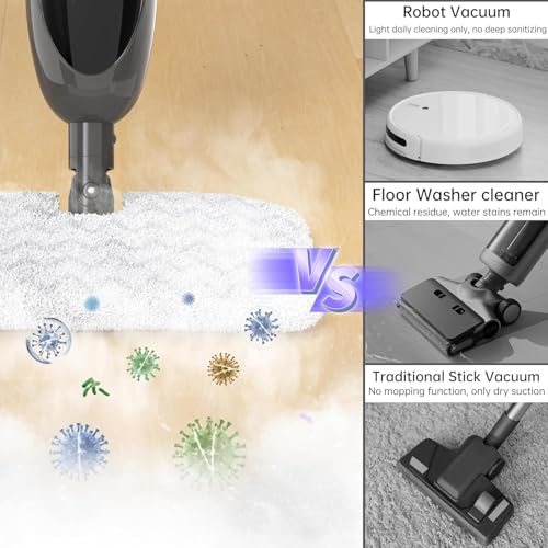 Steam Mop,12 in 1 Steam Cleaner for Home,15s Fast Heat-Up Steam Mops for Floor Cleaning with 180° Adjustable Mop Head,Detachable Handheld Steamer for Hardwood,Tile,Carpet, Clothes,Windows & Furniture