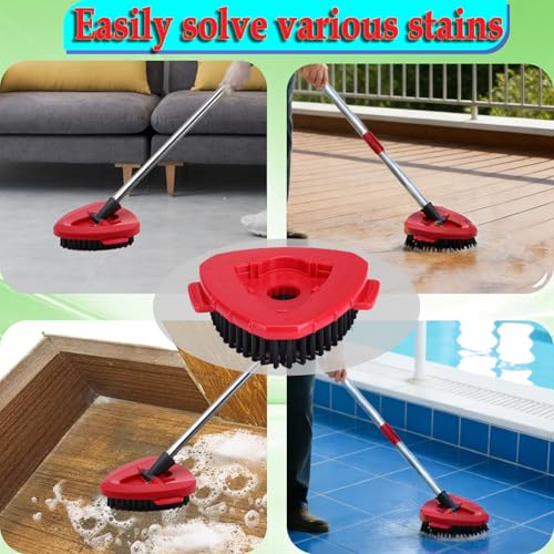 RinseClean Spin Mop Scrubber Replacement Scrub Brush Head Compatible with O Cedar RinseClean 2 Tank, Bathroom and Shower Floor Scrubber Cleaning Scrub Brush Spin Mop Base for Ocedar RinseClean