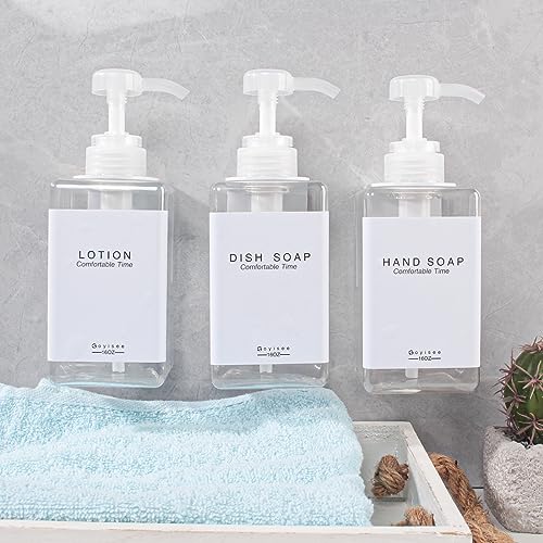Refillable Shampoo and Conditioner Bottles for Shower Wall,Shampoo and Conditioner Dispenser with Pump No Drill (3 Bottles 3 Wall Mounts-Clear) - color: 3 Bottles 3 Wall Mounts-clear