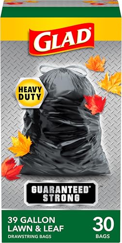 Glad Large 30 Gallon Trash Bags, Unscented Heavy Duty Garbage Bags, Forceflex with Drawstring, 30 Count (Packaging May Vary) - size: 30 Count (Pack of 1)