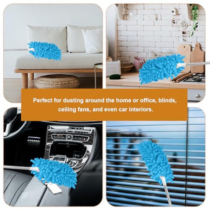 2pcs Duster Refills, Microfiber Dusters Heavy Duty Refills 360 Ceiling Fan Duster Replacements Reusable Hand Dusters for Cleaning (Blue) - color: Blue
