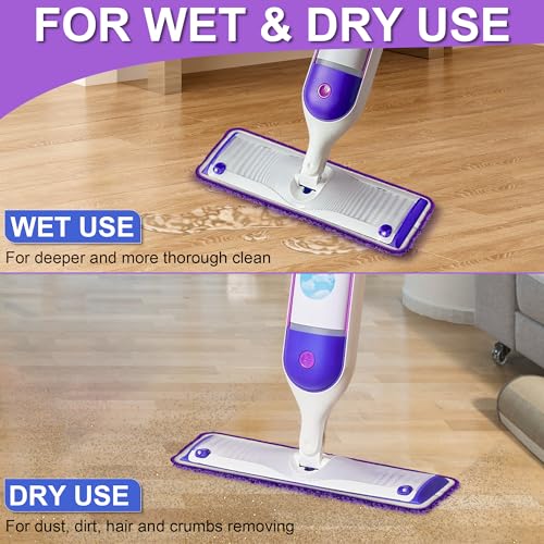 Aifacay Reusable Mop Pads Compatible with Swiffer PowerMop,Power Mop Pad Refill Pads Washable 15.3 * 5.1 Inch, Microfiber Replacement Pad for Multi-Surface Floor Cleaning 6 Pack - color: 6 Pack：purple and Navy Blue