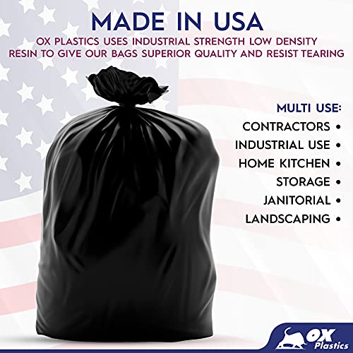 55 Gallon Trash Can Liners Bags - (50 Count) Capacity & 2mil Thick Extra Heavy Duty Strength - Large Garbage, Leak-Proof & Durable, House & Commercial Use Bags Black - color: Black 2mil, size: 1 Count (Pack of 50)
