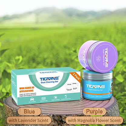 TICARVE 2Pack Cleaning Gel for Car Cleaning Putty Car Slime for Cleaning Car Detailing Putty Detail Tools Car Interior Cleaner Automotive Car Cleaning Kits Keyboard Cleaner Blue Purple (320g/11.2oz) - color: Blue+Purple
