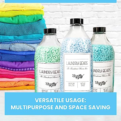 The Farmhouse Room Inc. Laundry Beads Dispenser Bottle - Scent Beads Container for Laundry Room Organization - 1/2 Gallon BPA Free & PET Plastic Bottle for Laundry Beads with Waterproof Label - 64 oz - style: Laundry Beads Bottle