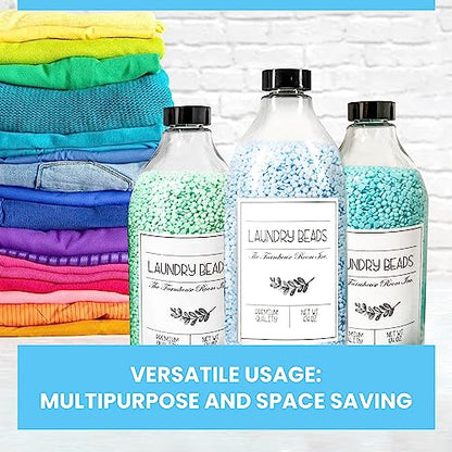 The Farmhouse Room Inc. Laundry Beads Dispenser Bottle - Scent Beads Container for Laundry Room Organization - 1/2 Gallon BPA Free & PET Plastic Bottle for Laundry Beads with Waterproof Label - 64 oz - style: Laundry Beads Bottle