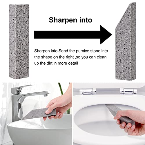 HongWay 10 Pack Pumice Stone for Cleaning, Pumice Stone for Toilet Cleaning Bowl Stick, Heavy Duty Strong Pumice Cleaning Bar for Bathtubs, Kitchen Sink, Grill, Household (5.9 x 1.4 x 0.9 Inches) - style: 10pcs