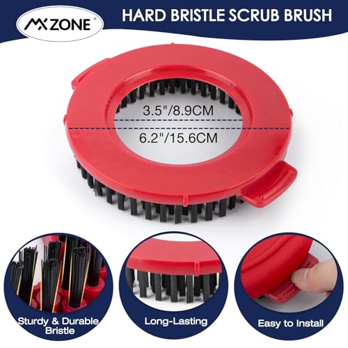 Spin Mop Brush for Hurricane 360°Spin Mop Systems, Scrubber Brush Replacement Head with Stiff Bristle, Great for Bathroom Kitchen Pool, Glass and Tile Walls, Round Shape Standard Universal Size - size: Round scrub brush