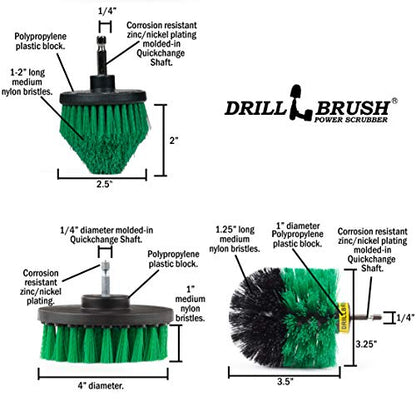 Kitchen Cleaning Supplies - Kitchen Power Scrubbing Brushes - Accessories for a Clean Home - Stove Top Cleaner Brushes - Drill Powered Oven Cleaner - Fridge Nylon Scrubbing Brush - Sink & Countertop - color: Green