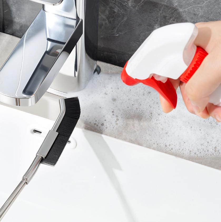 Multifunctional Crevice Cleaning Brush Stainless Steel Hard Bristle Corner Cleaning Brushes Gap Scrub Brush