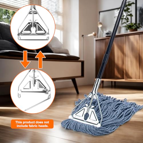 KeFanta 60" Metal Mop Handle Commercial Heavy Duty, Quick Change Industrial Mop Stick Replacemet,Side Gate Mops Head Replacement Holder for Floor Cleaning(2 Pack) - style: 2 Pack Mop Handle