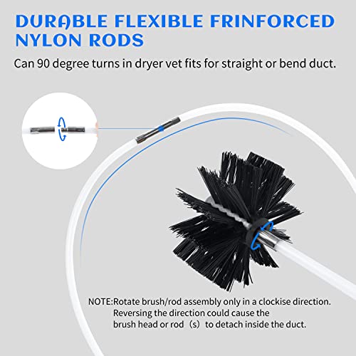 HOKLNUSE Dryer Vent Cleaner Kit Chimney Sweep Cleaning Tools Pellet Stove Cleaner Kit Air Dryer Duct Fireplace Brushes for Easy Lint Cleaning with 4" and 6" Brush Heads (Heavy Duty, 20Feet) - color: Heavy Duty, size: 20Feet