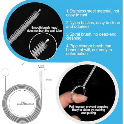 Long Drain Brush Flexible Feeding Tube Brush Slim Cleaning Brush Hose Pipe Brush