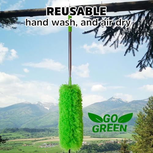 Cobweb Duster with Extension Pole, Bafezoze Ceiling Fan Duster with Long Handle, Spider Web Brush Flat Duster for Under Appliances High Ceilings Outdoor - size: Cobweb Duster 4PCs