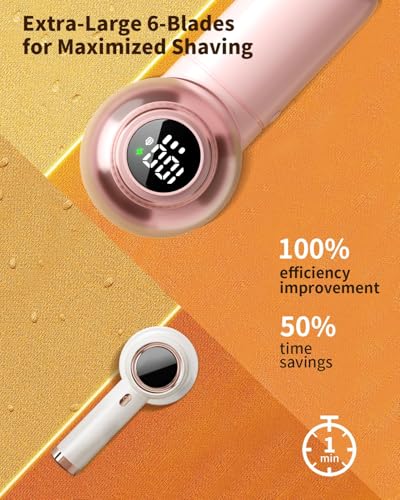 Fabric Shaver, 𝟮 𝗶𝗻 𝟭 Rechargeable Lint Remover with Brush, Large Sweater Shaver with Digital Display, 3 Speeds Lint Shaver, 6-Leaf Blades Lint Remover for Clothes, Sofa, Bedding, Pink - color: Pink