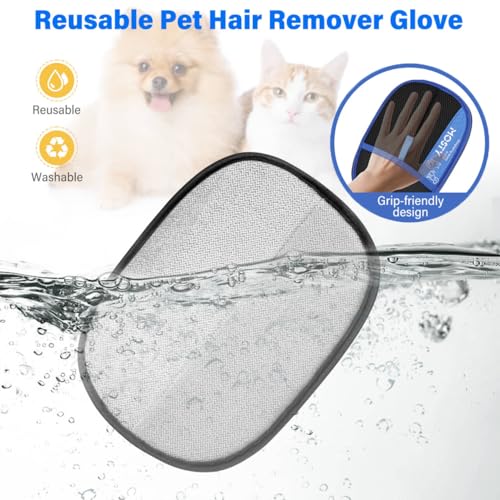 MOSTY Reusable Electrostatic Pet Hair Removal Gloves, 1PC | for Dogs & Cats, Magic Quick Fur Remover Tool for Sofa, Couch, Carpet Laundry & Car Seats, Must for Pet Owner
