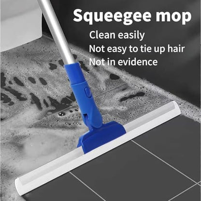 17" Magic Broom Squeegee Broom with 56" Adjustable Long Handle for Floor Bathroom Kitchen,Shower Tile Pet Hair Fur Marble Glass Window Cleaning