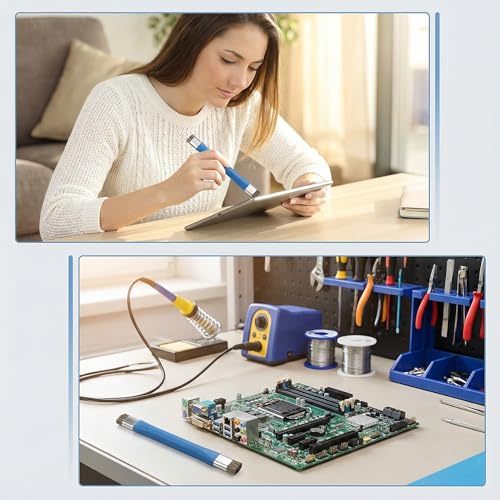 Anti Static Brush Set, Small Cleaning Brush for Phone Motherboard Solder Pad Work, Blue Precision Bristles, Handy Tool for Electronics Cleaning, 2 Pieces Repair Kit