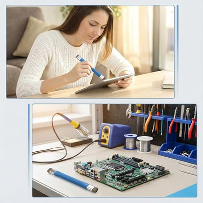 Anti Static Brush Set, Small Cleaning Brush for Phone Motherboard Solder Pad Work, Blue Precision Bristles, Handy Tool for Electronics Cleaning, 2 Pieces Repair Kit