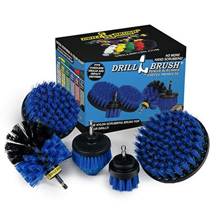 Aquatic All-Purpose Cleaning Brush Set - Medium Stiffness Blue Brushes - Long Reach Extension Attachment Kit - Aquarium Cleaning Products - Fish Tank Cleaner Brushes - Boat Scrub Brush - Hull Scrubber - color: Blue