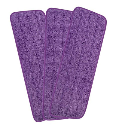 3 Pack 16.5 inch Reusable Mop Pads Microfiber Spray Mop Replacement Heads for Wet/Dry Mops Compatible with Bona Floor Care System (Purple) - color: Purple