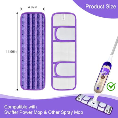 4 Pack Upgraded Reusable Mop Pads Compatible with Swiffer PowerMop, Mop Refill Pads Replacement for Swiffer Power Mop Spray Mop Pads for Multi-Surface Floor Cleaning, Quality Updated Cationic Material - size: 4 Pack Loop Pads for Swiffer Power Mop