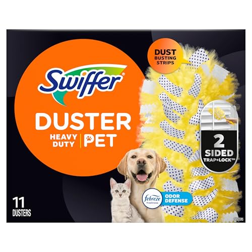 Swiffer Pet Heavy Duty Dusters Refills, Multisurface 360 Dusters with Febreze Odor Defense, 11 Count - size: 11 Count (Pack of 1)