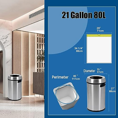 Large Trash Bags, Big Tall heavy duty 21 Gallon/ 50-90 Liter Drawstring Trash Bags, Easy-Dispense Leaf Roll, tear-free design, Extra-Strong Unscented 30 Count for Kitchen & Household & Commercial. - style: 21 Gallon 30 Count