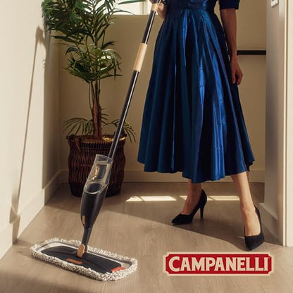 CAMPANELLI Pro Series Spray Mops for Floor Cleaning - Long-Lasting Durable Microfiber Mop with 2 Easy Glide Pads & Solution Tank for Hardwood Laminate, Tile and Vinyl Floors | 19" Wide