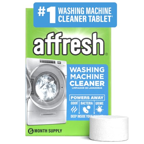 Affresh Washing Machine Cleaner, Helps Power Away Odor Causing Bacteria & Grime Deep Inside Pump, Valve & Hoses, 6 Time Release Tablets, 6 Month Supply - size: 6 Count (Pack of 1)