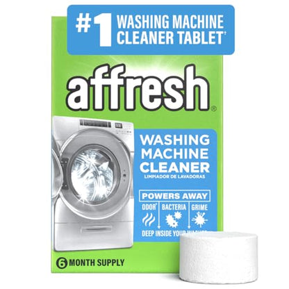 Affresh Washing Machine Cleaner, Helps Power Away Odor Causing Bacteria & Grime Deep Inside Pump, Valve & Hoses, 6 Time Release Tablets, 6 Month Supply - size: 6 Count (Pack of 1)