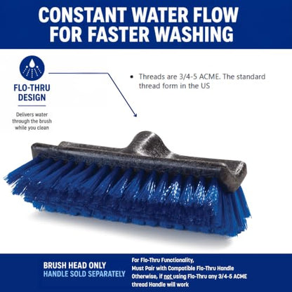 SPARTA Flo-Pac Deck Brush Floor Scrubber, Grout Brush with Dual Surface for Bathroom, Patio, Kitchen, Wall and Deck Cleaning, 10 Inches, Blue