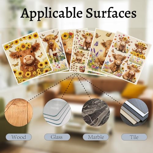 CREATCABIN Swedish Dishcloths for Kitchen 6Pcs Floral Cow Swedish Dish Cloths Reusable Washable Absorbent Dish Towel Rags Cellulose Cleaning Sponge Cloth No Odor for Home Table Cattle 6.7x7.6 Inch - style: Cow