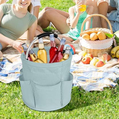 Professional Cleaning Caddy Organizer - 11" Wearable Cleaning Supply Bag with Adjustable Shoulder Strap & Handle - Housekeeper Essentials Organizer for Detailing Tools & Supplies (Sky Blue) - color: Sky Blue