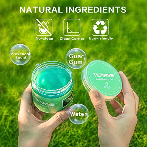 TICARVE 2Pack Cleaning Gel for Car Detailing Vent Cleaner Cleaning Putty Gel Auto Detail Tools Car Interior Cleaner Cleaning Mud for Cars and Keyboard Cleaner Cleaning Slime Green (320g/11.2oz) - color: Green 2 Pack