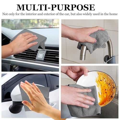 wuyaoyao 50PCS Microfiber Cleaning Cloth Roll, 10"×10" Tear Away Microfiber Towels, Reusable Washable Cloth Paper Towels, Multi-Purpose Cleaning Rags for Car Home Kitchen Garage Shop (Gray) - color: Gray