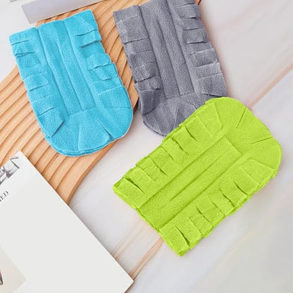 Zubebe 12 Pcs Duster Refill Reusable Fleece Duster Refills Feather Flat Dusters Multi Surface Washable Cleaning Pads Tools for Home, Blinds, Car, Pet, Furniture, Fans (Blue,Green,Grey) - color: Blue, Green, Gray