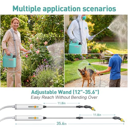 Battery Powered Garden Sprayer 1.8 Gallon, Lightweight Electric Weed Sprayer with Telescopic Wand & Adjustable Nozzles, Portable Yard Sprayer for Plant Watering, Lawn Care, Fertilizing,Gardening - size: 1.8 Gallon