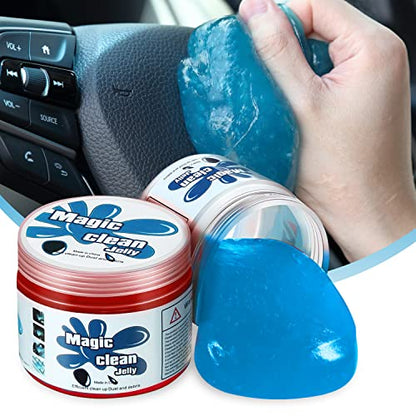 Auto Dynasty 2024 Universal Home/Office Keyboard/Interior Car Air Vent Auto Detailing Slime Cleaner Dust Cleaning Gel Putty Jelly, Pack of 2, Red and Blue - color: Red+Blue, size: 2 Pack