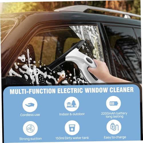 Window Vacuum Squeegee Cordless Electric Window Cleaner Squeegee Sparkling Finish Mirror Cleaner Tool for Showers Glass Countertops Tiles Vacuum Cleanning..