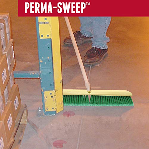 Weiler 42164 Perma-Sweep Polystyrene Fine Sweep Floor Brush, 2-1/2" Width, 24" Overall Length, Green - size: 24 Inch, style: Fine Sweeping