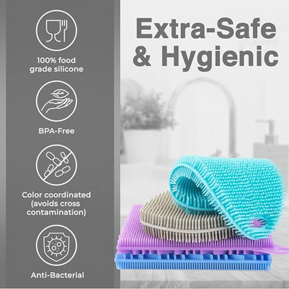 Silicone Sponges for Dishes - 4 Pack Dual-Sided Dish Scrubber - Food Grade, BPA Free Silicone Sponge & Housecleaning - color: Silicone Sponges [4]