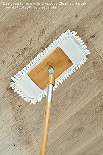 Harper Live.Love.Clean. Washable 2-in-1 Wet/Dry Bamboo Dust Mop Pad with Wraparound Attachment for Cleaning Dust, Pet Hair & Fine Dry Dirt - style: Bamboo Wraparound Mop Pad